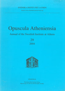 Front cover of Opuscula Atheniensia 29