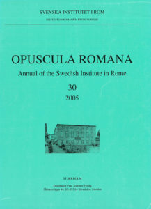 Front cover of Opuscula Romana 30, 2005