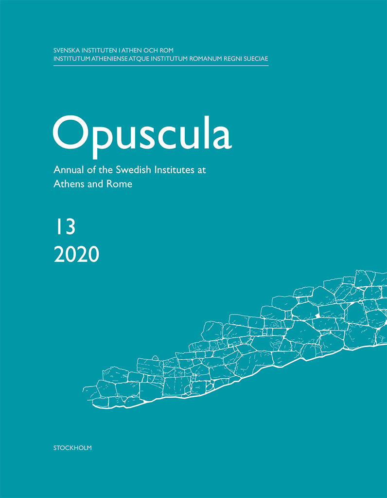 Front cover of Opuscula. Annual of the Swedish Institutes at Athens and Rome 13, 2020