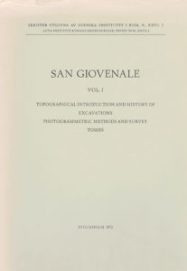 Front cover of B.E. Thomasson et al., San Giovenale 1, Stockholm 1972.